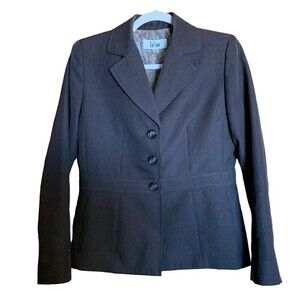 Le Suit Womens Size 4 Brown 3 Button Suit Blazer Career Jacket